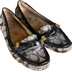 Coach Signature Pattern Brown Loafers